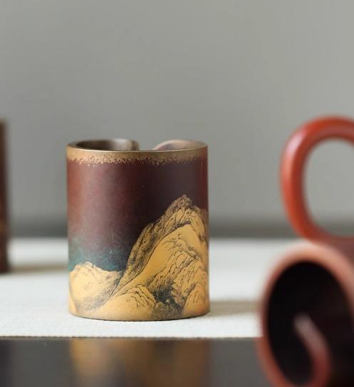 茶道具 蓋置 銅 千里江山 照明ランプ 功夫茶道 中国 レトロ 今めかしい 言い慣わし的 紅茶一時停止 差し上げ物 分かりやすい 見舞い客用 保持者 室内装飾