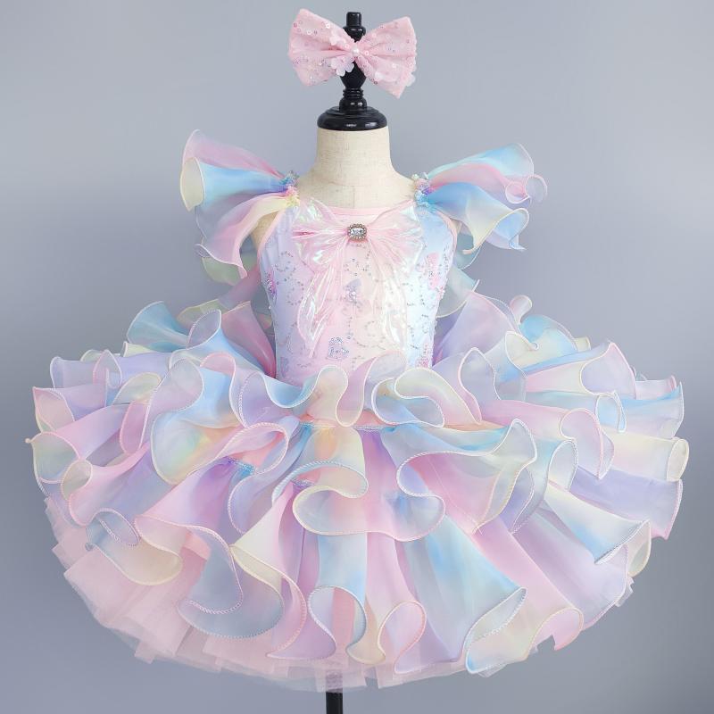 ドレス キッズ 女の子 幼児 プリンセスドレス チュチュ ふわふわ ボリューム チュールスカート スパンコール きらきら かわいい 発表会 ステージ衣装 フォーマル セレモニー 誕生日 パーティー 結婚式 イベント ポリエステル