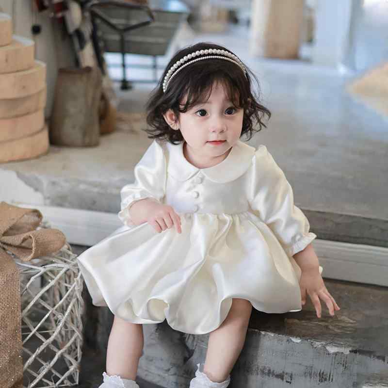 衣裳 もの言う花 御嬢さん 1歳 生まれ落ちる日 お姫様御召しもの お祝い フォーマル 御芽出度 お花御嬢さん 音の大きさ ドクウツギ ロング  秋冬 長袖 象牙色