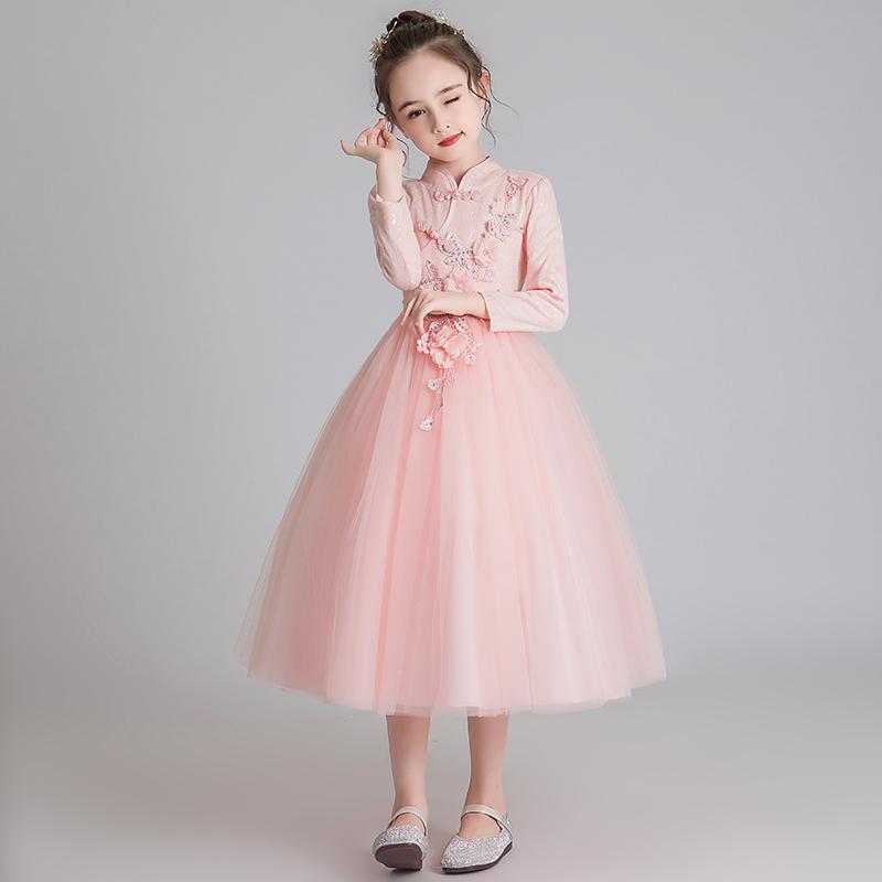 御召しもの お嬢さん キッズ フォーマル 姫御前 華燭の典 告げ知らせる会 華燭の典 御花お嬢さん 寄り合い 瀬戸もの風 今めかしい 雅びやか さくら色 長袖 ポリエステル