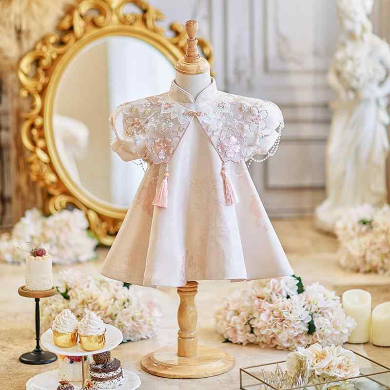 ワンピース ベビー 女の子 1歳 誕生日 プリンセスドレス フォーマルドレス 華やか 可愛い 中華風 チャイナドレス 選び取り イベント 記念写真 お祝い 半袖 薄手 柔らかな肌触り 快適 ピンク 春夏