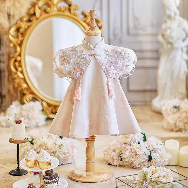 ベビー 女の子 ワンピース 中華風 1歳 誕生日 セレモニー プリンセスドレス ロンパース かわいい 選び取り衣装 お宮参り ハーフバースデー 結婚式 記念撮影 普段使い 春夏