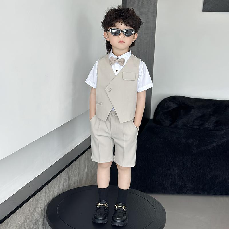 スーツ 男の子 キッズ フォーマルウェア フォーマルスーツ セレモニースーツ セットアップ 夏 サマー 薄手 軽量 ポリエステル ストライプ柄 英国スタイル ベージュ ネイビー グリーン 結婚式 発表会 誕生日 入学式 卒業式 パーティー 舞台衣装 5,801円