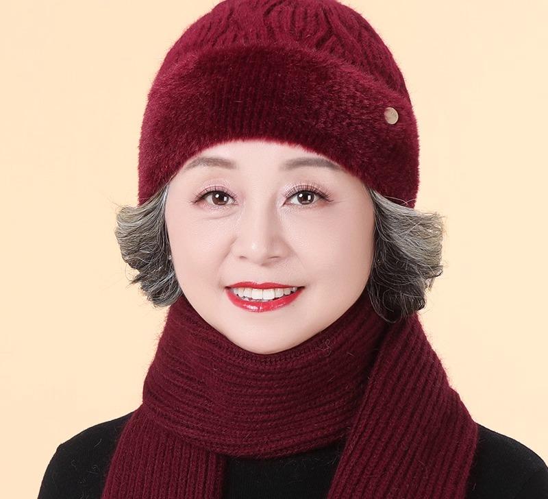 ニット帽 レディース ミセス シニア ママ おばあちゃん 秋冬 混紡 裏起毛 厚手 暖かい 防寒 つばなし お出かけ 普段使い