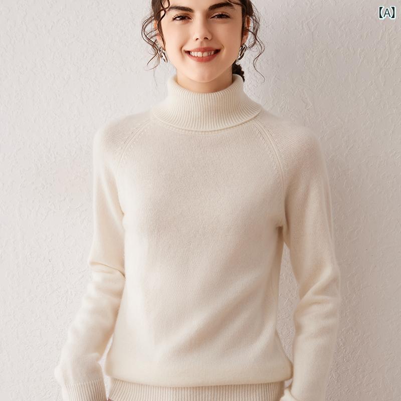 セーター レディース 女性用 ハイネック 山羊絨 ニット プルオーバー 柔らか 肌触り抜群 厚手 保温 あったか ゆったり オーバーサイズ 秋冬 通勤 カジュアル 黒 白 グレー｜フロントップ店