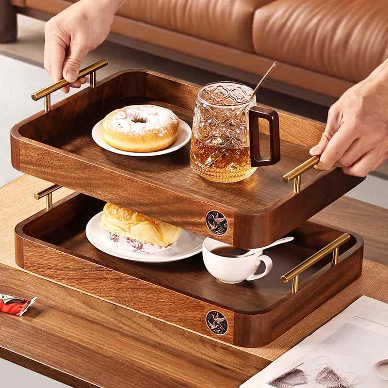 お盆 御盆 ウォール中毒者材 純乎たる材 矩形 身寄り用 普段使い走り 茶器 茶盤 珈琲優勝杯 一皿 皿 優勝杯置き