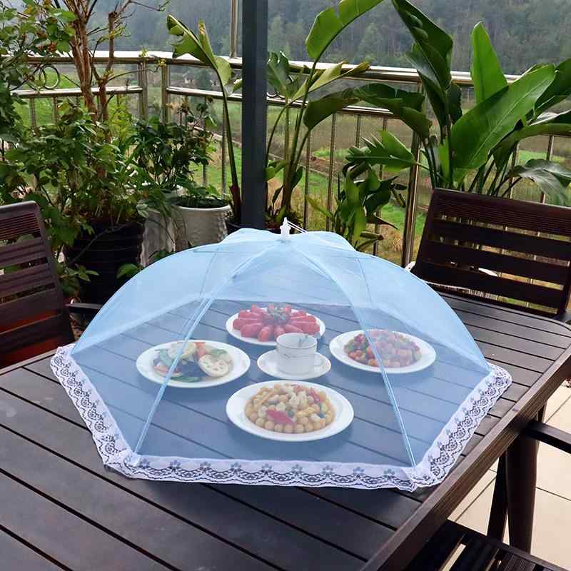 食卓カバー フードカバー 蚊帳 春夏 蚊よけ 虫よけ 防虫 ハエ対策 折りたたみ コンパクト収納 家庭用 屋外 アウトドア ピクニック 大型 丸型 特大サイズ 通気性 メッシュ ネット 食品カバー 料理カバー