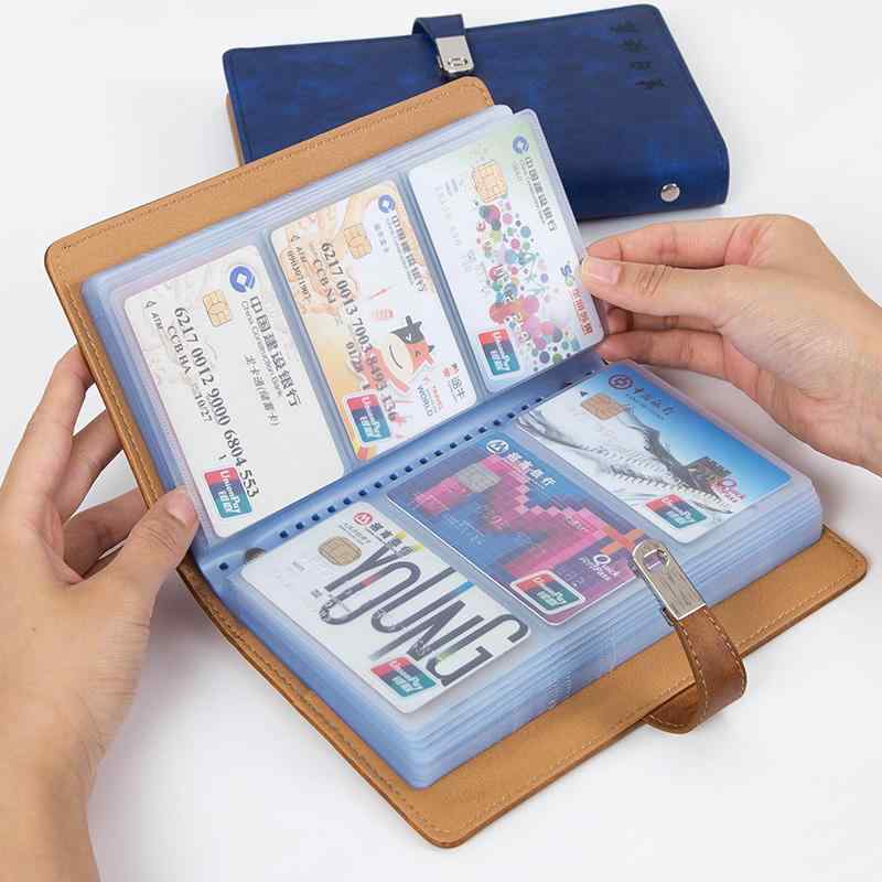 カードケース メンズ レディース 活頁式 名刺入れ 大容量 多機能 ビジネス PUレザー カードホルダー ポイントカード クレジットカード メンバーズカード 薄型 コレクション 整理 ブラウン レッド ブラック
