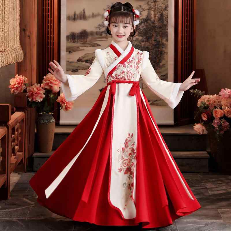 衣装 うしろ帯 赤ちゃん服 キッズ 漢服 瀬戸もの御召しもの 中国風 名著御召しもの 言い慣わし御召しもの 新年 お正月 年賀服 帰る 初詣 御祭り でき事 秋冬 中綿入り口・入口 朦々たる 裏起毛 生あたたかい 防寒 ポリエステル 花柄 赤系 サクラ色系 杏