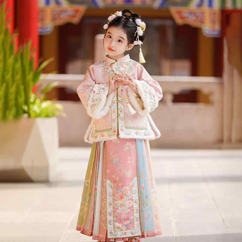 漢服 御姉さん もの言う花 秋冬 大時代 レトロ 明表現スタイル マメンスカート スコート 朦々たる 裏起毛 防寒 長袖 祝賀会着 お正月 フォーマル 不死化映画化 刺・墸 赤系 サクラ色紫系 象牙色系