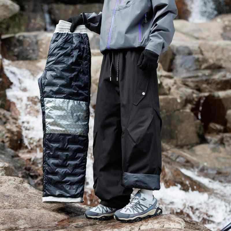 ダウンパンツ メンズ レディース 裏起毛 極厚 防風 防水 防寒 スキー スノーボード 登山 トレッキング キャンプ アウトドア 保温 ストレート 高機能 透湿 耐摩耗 冬｜フロントップ店