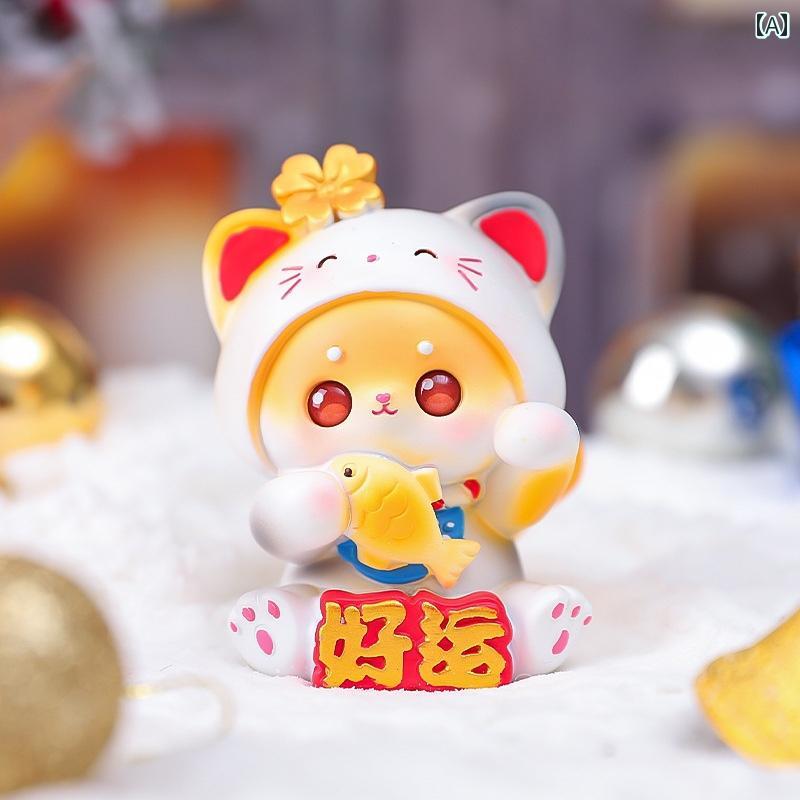 置物 かわいい 招き猫 ラッキーアイテム 金運招福 恋愛運 開運 樹脂製 オブジェ 子猫 卓上 デスク インテリア 飾り プレゼント 贈り物
