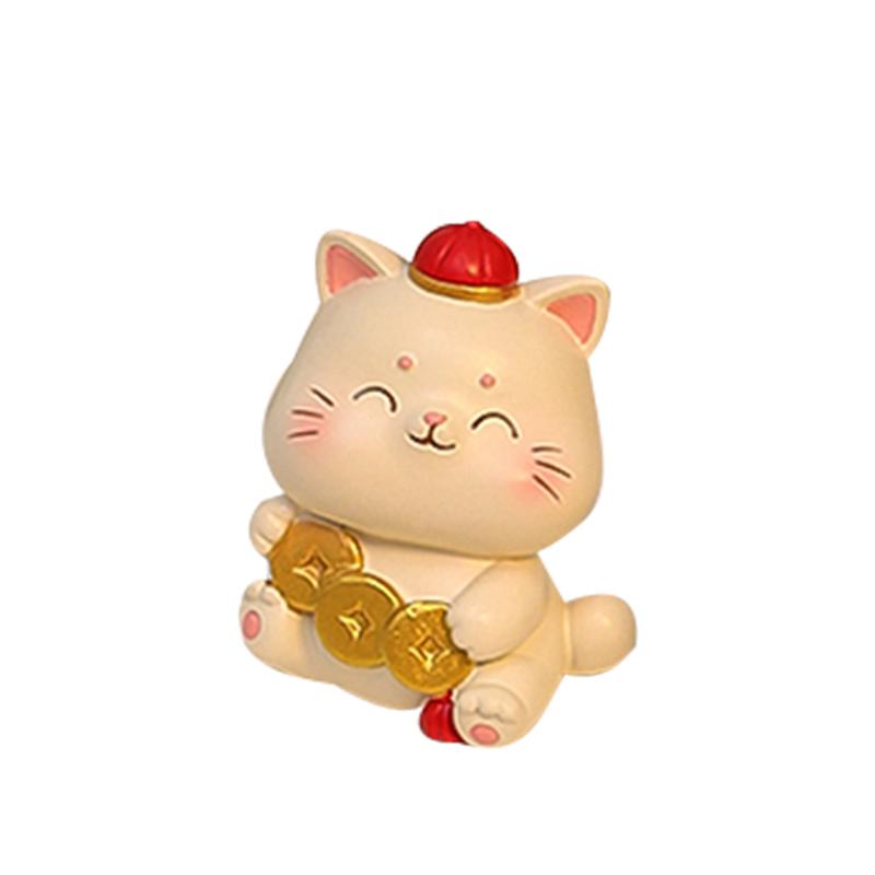 置物 招き猫 ミニ オブジェ デスクトップ デスク飾り 車内 オフィス インテリア 癒し かわいい プレゼント 樹脂製 小型 マスコット