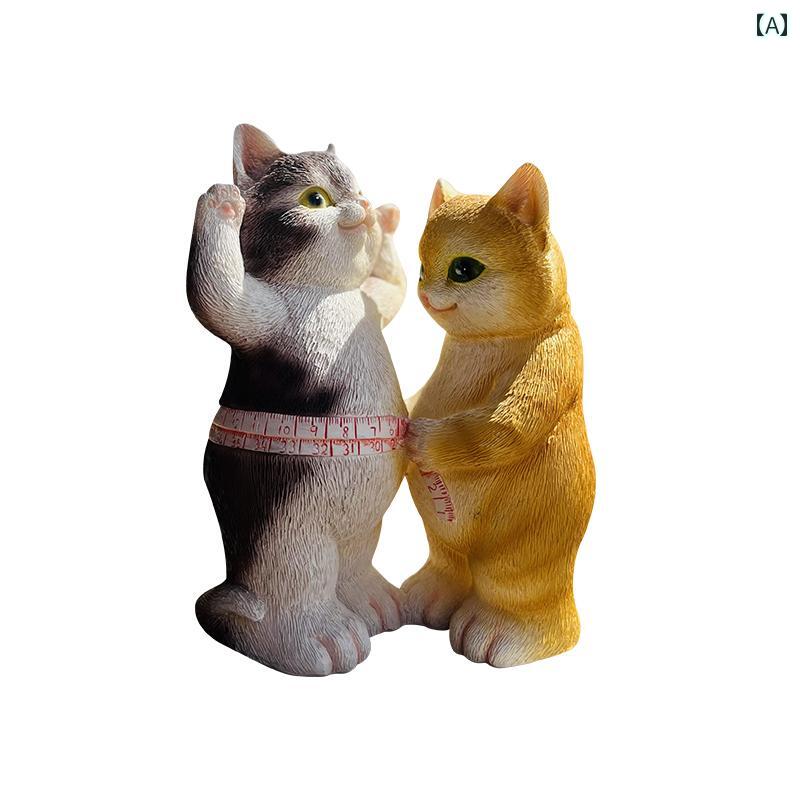 置物 猫 ネコ オブジェ クリエイティブ アート かわいい おしゃれ スタイリッシュ 合成樹脂 レジン オフィス 家庭 卓上 デスク 装飾 誕生日 プレゼント ギフト 幸運 祝福 アメリカン 動物モチーフ アイボリー ベージュ
