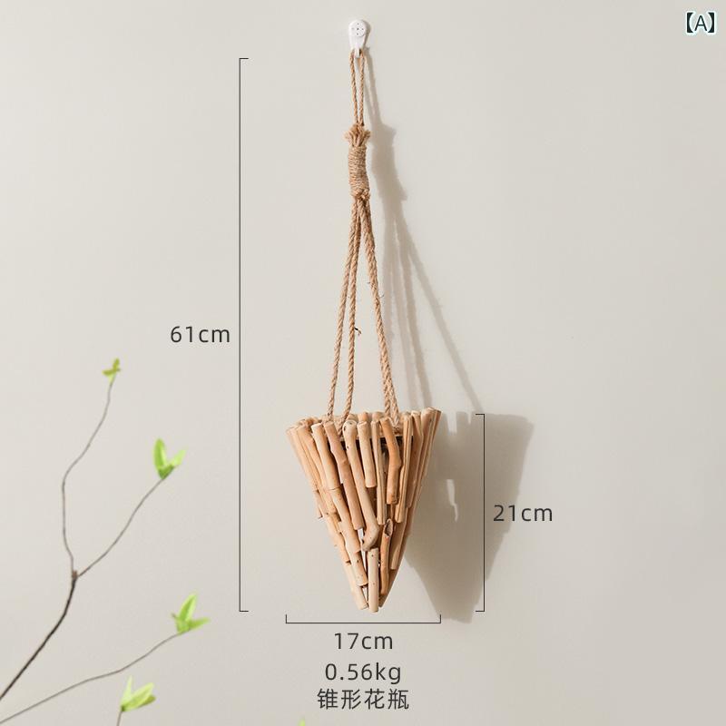 フラワーベース 壁掛け 和風 シンプル 木 ウッド プランター ハンギング 吊り下げ 植木鉢 花器 おしゃれ モダン 北欧 インテリア 玄関 リビング 寝室 オフィス 室内装飾 4,975円