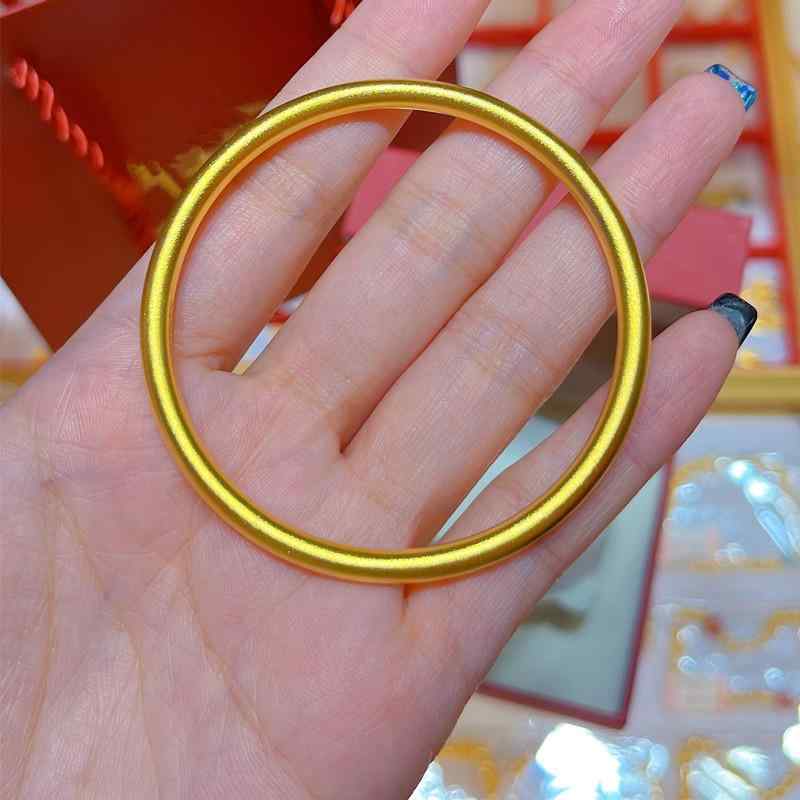 ブレスレット レディース メンズ 金メッキ シルバー 古法継承 ソリッド マット 光沢 シンプルバングル 誕生日 バレンタイン プレゼント