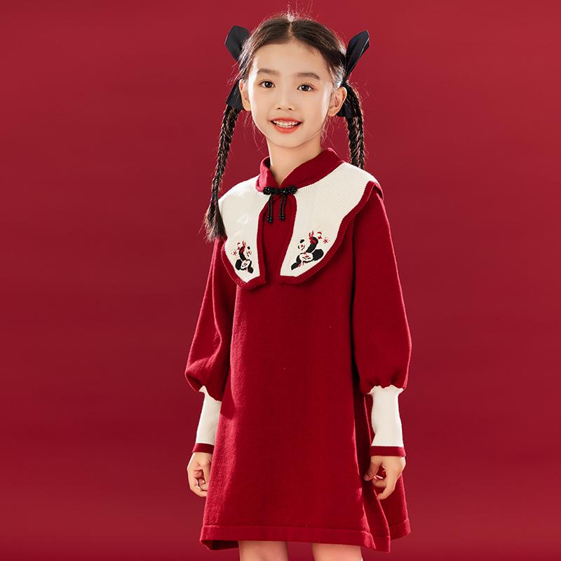 衣装 お姉さん キッズ 御坊っちゃん 長袖 編み物お召しもの 瀬戸もの風 レトロ 赤 赤いこと A伝達ルート 太陽フレア 姫御前お召しもの 綿 綿織物 秋冬 お正月 でき事 普段使い キッズ・ベビー・マタニティ-キッズファッション-ワンピース