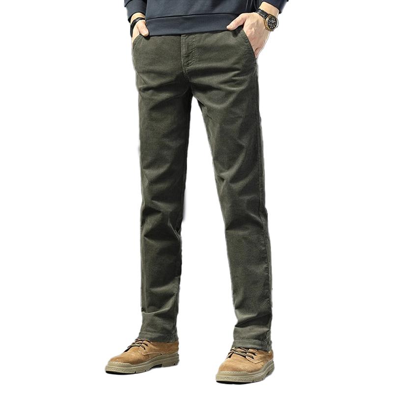 パンツ メンズ 男性用 コーデュロイ ロングパンツ ストレート 裏起毛 厚手 ビジネスカジュアル ミリタリーグリーン ネイビー ダークグレー 冬 綿混 ストレッチ 抗しわ 微弾性 9,231円