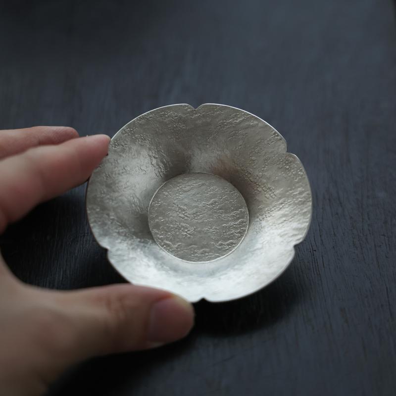 茶器 手作り 錫製 コースター 御茶つや消し ポットつや消し 壺置き 花唇型 梅型 円型 スピード競技飾りつけ 普段使い走り 御客さん用 速見表座標 格好のいい 室内装飾