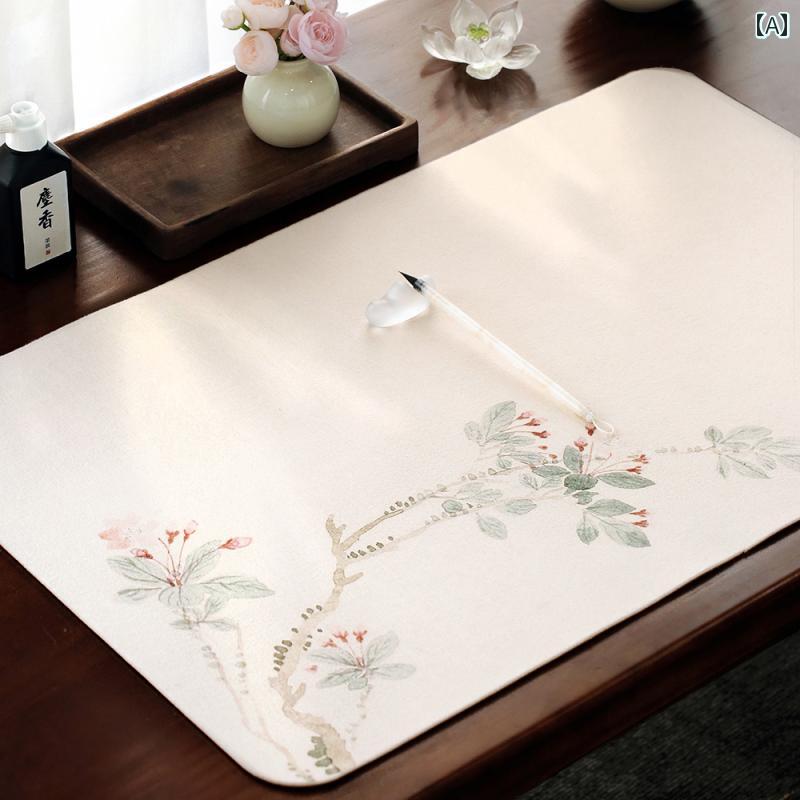 書道用品 書画用 下敷き 両面ウールフェルト 書写 習字 絵画 練習用 デスクマット 大判 厚手 柔らかい 丈夫 汚れにくい 合成繊維 ベージュ グリーン