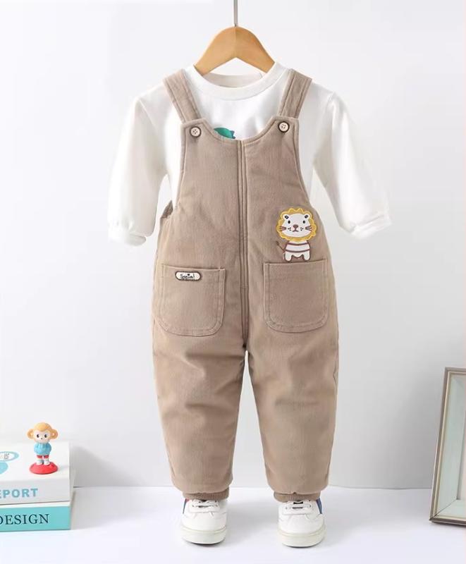 サロペット 男の子 女の子 ベビー キッズ 秋冬 厚手 中綿入り 綿 コットン 暖かい 保温 防寒 ふわふわ 柔らかい 裾絞り リブ お出かけ 普段使い ブルー ピンク カーキ