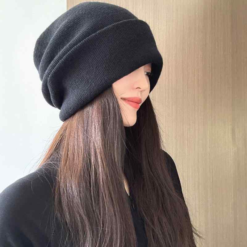ニット帽 メンズ レディース 大きめ ゆったり 防寒 保温 耳あて付き ルーズ感 ストリート カジュアル あったか 普段使い 秋冬 ビーニー ワッチキャップ クールブラック ミディアムグレー アンゴラレッド