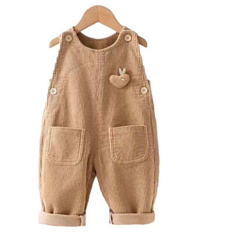 ベビー オーバーオール 男の子 コーデュロイ ロンパース 裏起毛 かわいい カジュアル 秋冬 お出かけ 普段使い カーキ ピンク ベージュ