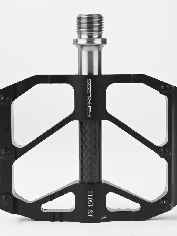 銀輪 ペダル 読み込む自動二輪車 マウンテンバイク MTB サイクリング 超軽さ トリプルベアリング 炭素 軽銀 チタン アロイ 高耐久 高甚だしい 部分品 黒