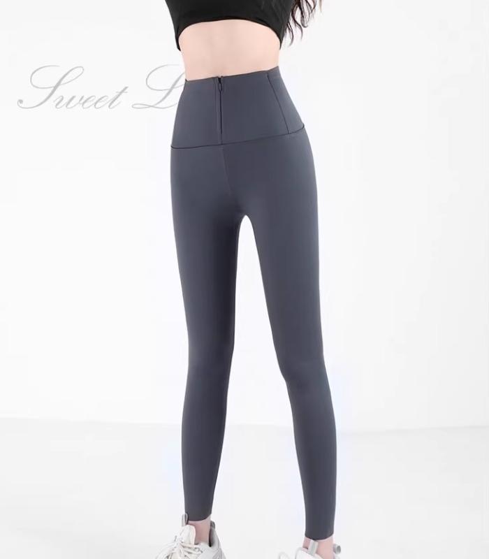 レギンス レディース スキニーパンツ タイツ ハイウエスト お腹引き締め ヨガ ピラティス 薄手 裏起毛 ヒップアップ 美脚 補正 ジップ スポーツ フィットネス ランニング 普段使い ロング丈 春夏秋冬 黒 グレー カーキ