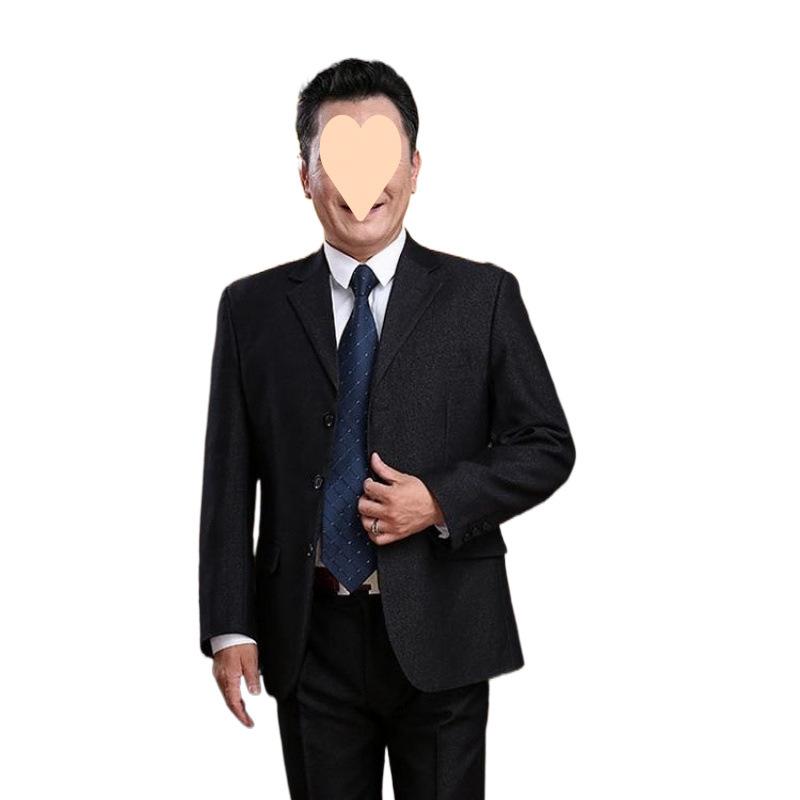 背広 メンズ 秋冬 スリー天下太平 セットアップ 成人男性服 中高年 お父っつぁん 礼服 御芽出度 冠婚葬祭 商行為 フォーマル ゆったり 綿 テーラードジャケット より良い スラックス 気が大きい大きさ 年がしら 御前上等感 黒いこと 薄墨色 縞模様