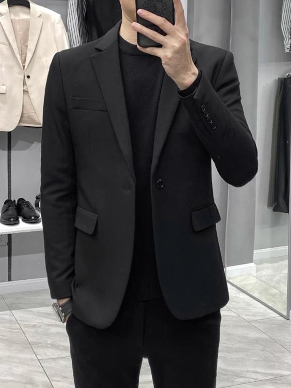 テーラードジャケット メンズ 春夏 ダブル きれいめ 韓国ファッション ビジネス カジュアル 高級感 ゆったり アウター 上着 トップス 形態安定 ノーアイロン 通勤 仕事 オフィス ポリエステル 無地 ブラック グレー