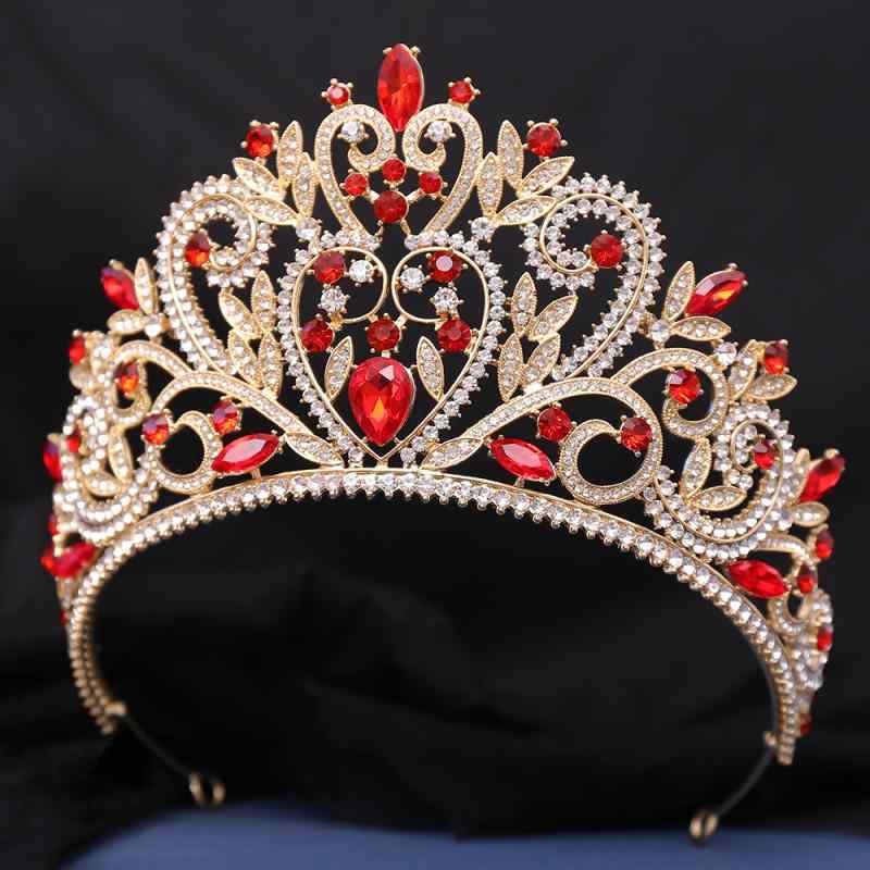 ティアラ レディース 王冠 クラウン ヘアアクセサリー ヘッドドレス 結婚式 挙式 パーティー 花嫁 プリンセス バロック調 高級感 ハートモチーフ 花柄 ラインストーン クリスタル ジルコニア シルバー ゴールド レッド ビンテージ