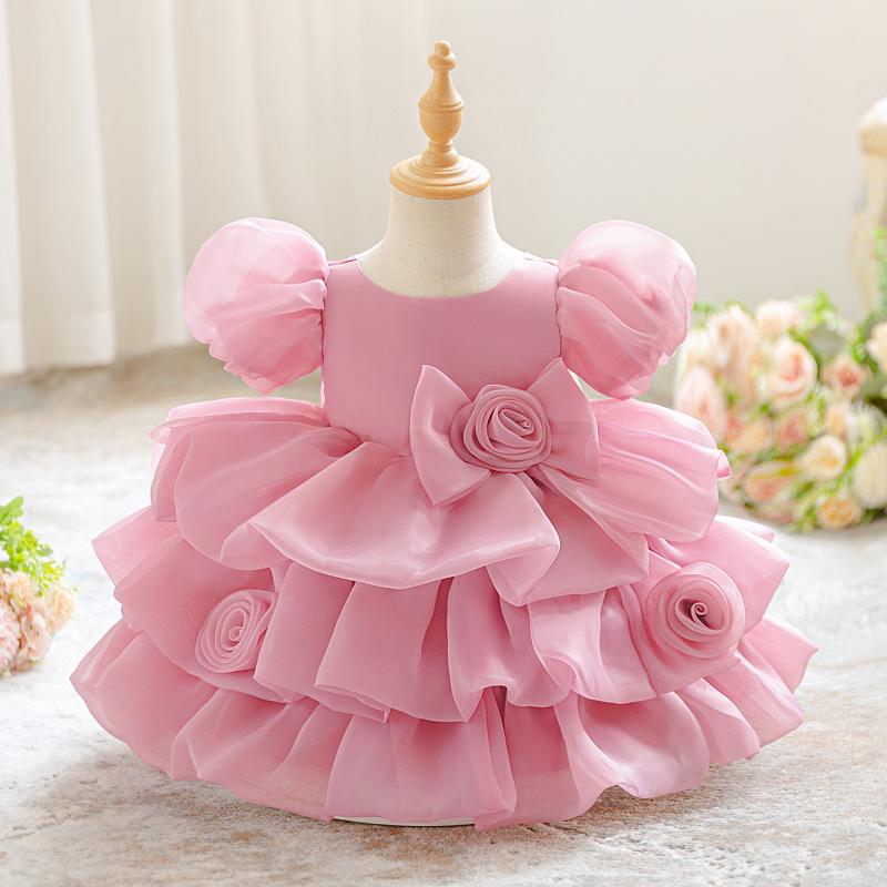 ドレス 女の子 子供 キッズ ベビー ワンピース 礼服 結婚式 発表会 誕生日 フォーマル フラワーガール オールシーズン 白 チュール リボン レース ボリューム ノースリーブ かわいい 上品 高級感 綿混素材 吸湿性 通気性
