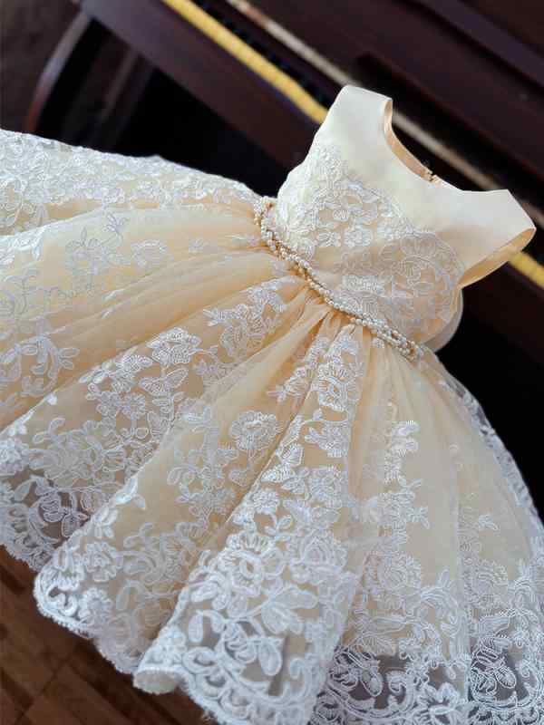ドレス 女の子 子供 キッズ ピアノ発表会 結婚式 誕生日 春夏 シャンパン プリンセス チュール ワンピース フォーマル 高級感 半袖 ノースリーブ ふんわり かわいい 上品 膝丈 フレア ポリエステル 綿 裏地 ジュニア｜フロントップ店