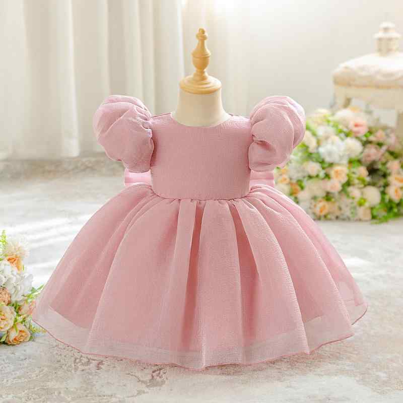ドレス 女の子 ベビー キッズ 1歳 誕生日 発表会 パーティー チュチュ チュールスカート リボン レース 切り替え プリンセス コットン混紡 アボカドグリーン グリーン かわいい 高級感 ふんわり 子供服