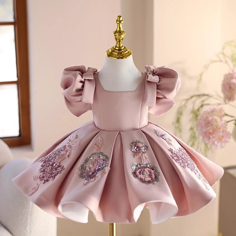 ドレス 女の子 キッズ ジュニア 幼児 ワンピース フォーマル 発表会 結婚式 誕生日 フラワーガール 高級感 かわいい プリンセス ボリューム チュール ノースリーブ ポリエステル ピンク オールシーズン 華やか 膝丈 上品 6,210円