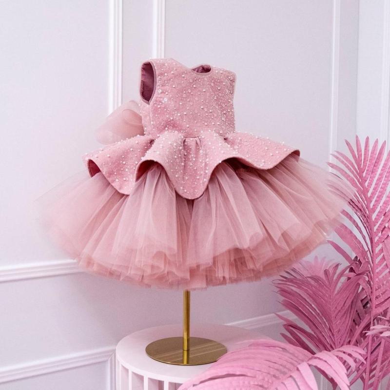 ドレス 女の子 キッズ 子供服 ワンピース フォーマル 結婚式 発表会 誕生日 プリンセス チュール リネン 麻素材 高級感 かわいい オールシーズン パープル レッド ピンク 膝丈 フレア 華やか