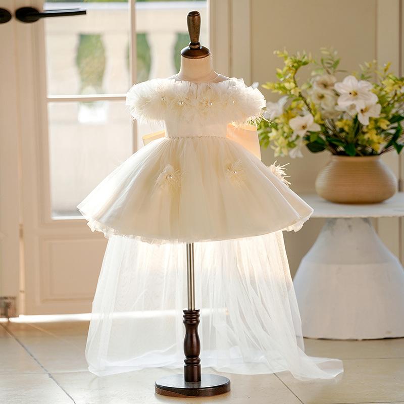 ワンピース キッズ 女の子 ドレス ピアノ発表会 結婚式 パーティー フォーマル チュール 子供服 衣装 プリンセス 切り替え 高級感 シャンパン 春夏 秋冬 誕生日 七五三 お呼ばれ 華やか 上品 ふんわり かわいい エレガント ポリエステル 5,899円