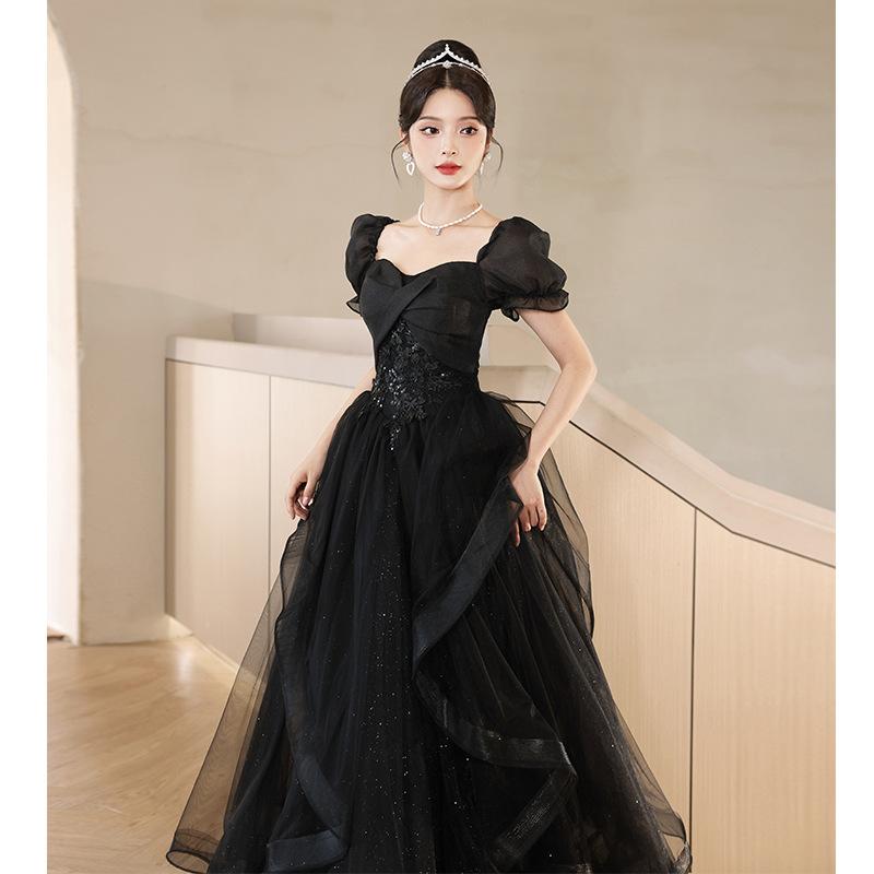 ロングドレス レディース ワンピース 結婚式 パーティー 演奏会 黒 ワインレッド フォーマル 高級感 エレガント 上品 フランス風 ノースリーブ ハイウエスト Aライン マキシ丈 高見え きれいめ 無地 ストレッチ