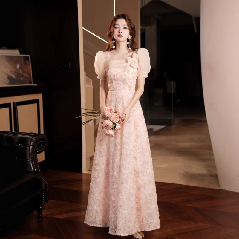 ロングドレス レディース ワンピース マキシ丈 春夏 結婚式 二次会 演奏会 高級感 チュール シフォン Aライン ハイウエスト エレガント 上品 透け感 半袖 フレア フォーマル プリンセスライン