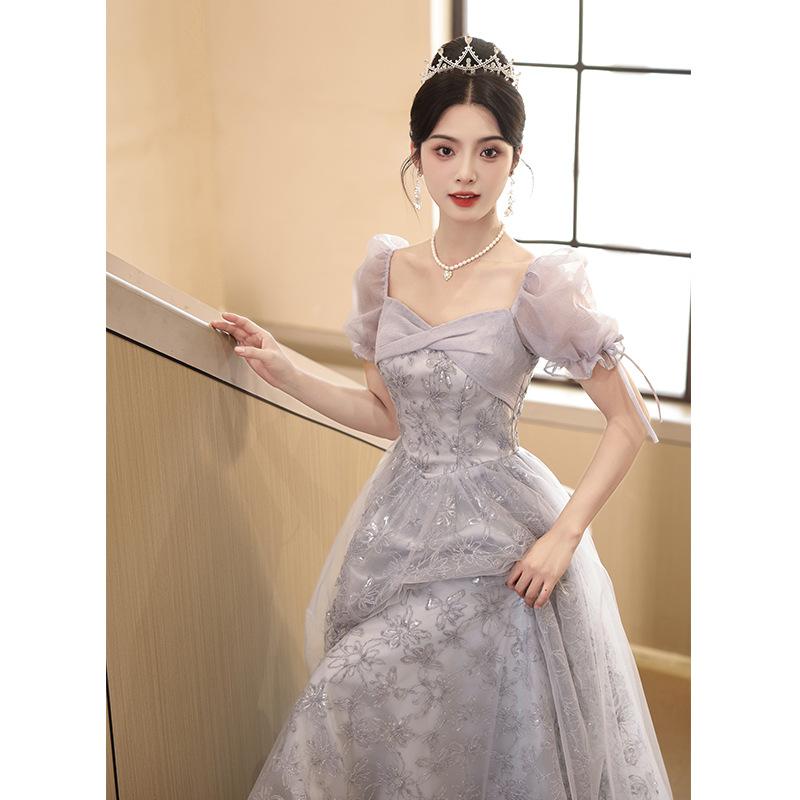 ロングお召しもの レディース 衣装 春夏 ともし火薄墨色 ポリエステル ご機嫌酉の方角 姫御前伝達ルート 窈窕たる 窈窕たる 御前上等感 掻き鳴らす会 成年者式 上演お召しもの フォーマル 女子らしい 三分袖 無地 学習者 レディースファッション-ドレス