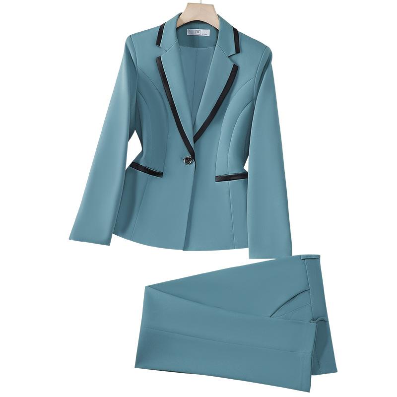 セットアップ レディース パンツスーツ 秋冬 テーラードジャケット スラックス 通勤 オフィス 就活 きれいめ 事務服 綿混 高級感 エレガント 上品 無地 緑 黒 大きいサイズ フォーマル 体型カバー 4,742円