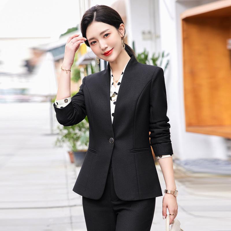セットアップ レディース 春秋 パープル ブルー ブラック 通勤 事務服 ビジネス スーツ ジャケット テーラードジャケット パンツ スラックス 上下セット 長袖 シャツ 高級感 上品 きれいめ カジュアル エレガント 綿混 ポリエステル レーヨン 快適