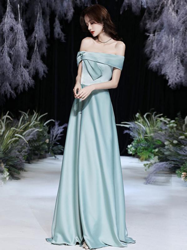 礼服 レディース ロングドレス パーティードレス オフショルダー 春夏 ノースリーブ マキシ丈 結婚式 二次会 披露宴 高級感 上品 エレガント きれいめ 華やか フォーマル かわいい 無地 Aライン 背中あき ファスナータイプ 痩せ見え