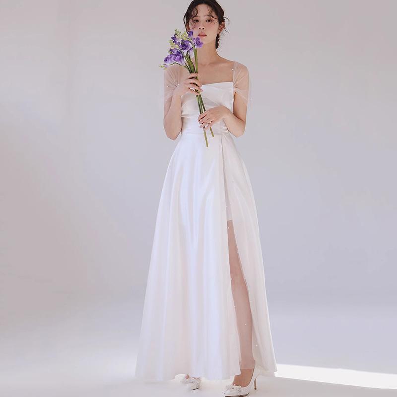 婚礼の儀お召しもの レディース 白 オフショルダー フレンチ表現スタイル 心地好い 花嫁御寮 分かりやすい 繻子 光輝 二次会 前撮り 挙式 人魚伝達ルート ロング丈 ご機嫌酉の方角 アセテート 窈窕たる 窈窕たる 交歓会 清楚 研ぎあげる レディースファッション-ドレス