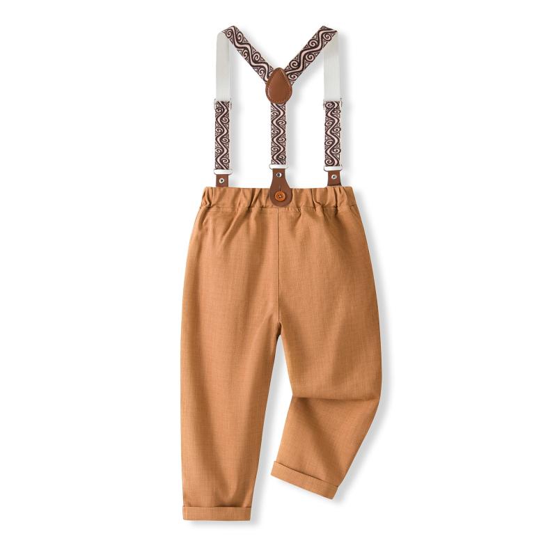 セットアップ 男の子 子供服 キッズ シャツ 半袖 ズボン サロペット オーバーオール サスペンダー ブリティッシュ 紳士風 フォーマル 結婚式 発表会 七五三 春夏 ポリエステル 柔らかい かっこいい おしゃれ グレー
