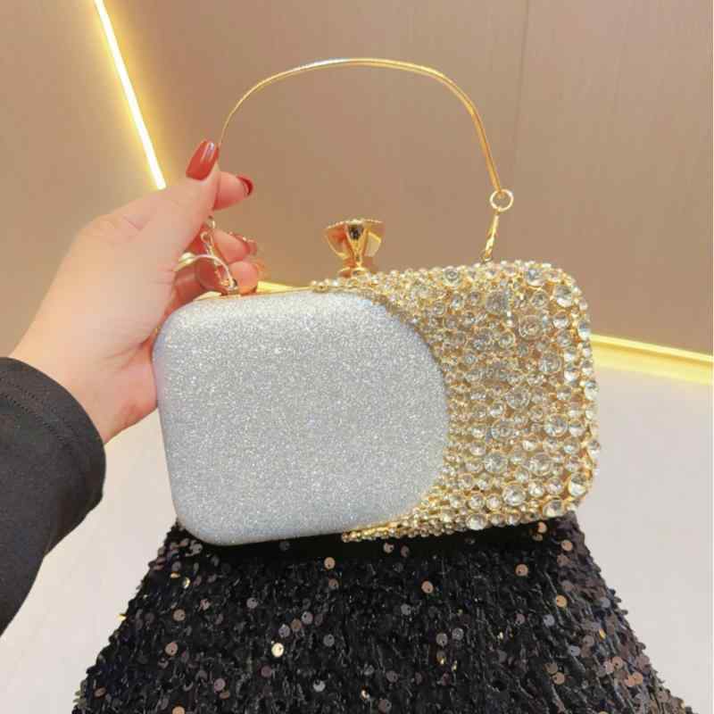 クラッチバッグ レディース 鞄 ショルダー 手提げ パーティー お呼ばれ 結婚式 秋冬 ラインストーン キラキラ ビジュー シェル型 貝殻 斜め掛け ポリエステル シルバー ゴールド ブラック フォーマル 上品 華やか エレガント 高級感 小さめ