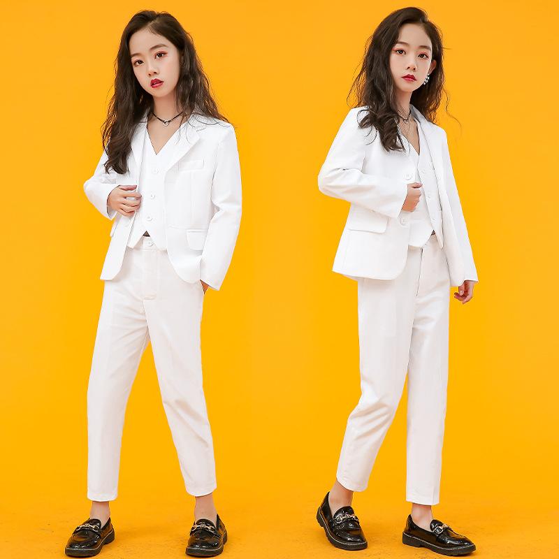 スーツ 男の子 女の子 キッズ 子供 セットアップ 白 ホワイト 無地 英国風 フォーマル 礼服 結婚式 発表会 七五三 コットン 高級感 おしゃれ かわいい テーラードジャケット スラックス ベスト