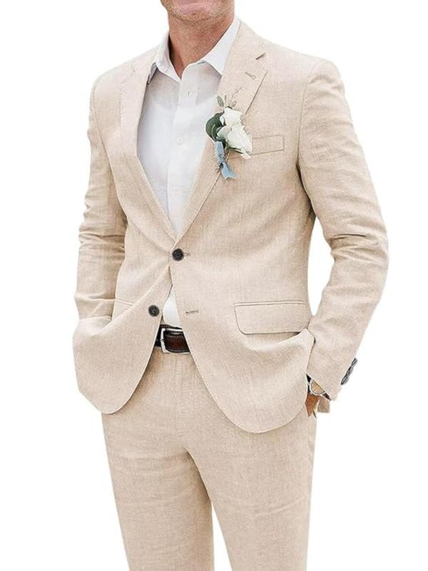 スーツ メンズ 男性用 セットアップ リネン 麻混 テーラードジャケット スラックス スリム 大きいサイズ 結婚式 二次会 ビジネス 紳士服 フォーマル オールシーズン ベージュ グレー ブラック 通気性 軽量 吸湿 高級感|フロントップ店