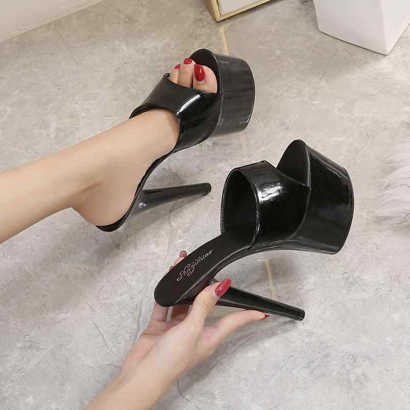 サンダル レディース ミュール ハイヒール 厚底 ピンヒール ストーム エナメル セクシー 極高 歩きやすい パーティー 宴会 キャバ 春夏 ブラック ホワイト レッド 無地 軽量 耐摩耗性 美脚 脚長効果 おしゃれ かわいい 大人 大きいサイ